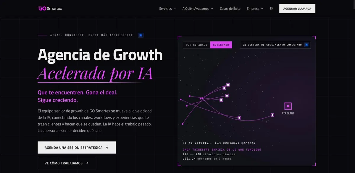 Captura de la página de inicio de GO Smartex (gosmartex.com/es), octubre de 2026