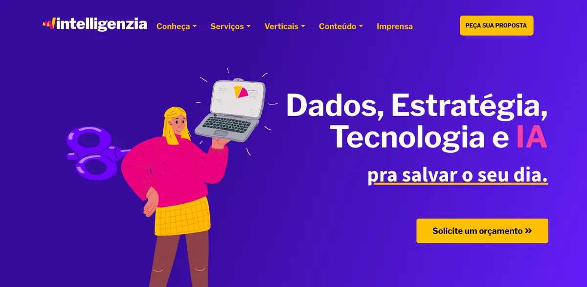 Captura de la página de inicio de Intelligenzia (intelligenzia.com.br), octubre de 2026