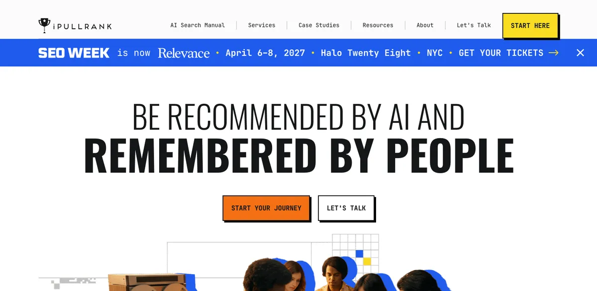 Screenshot of the iPullRank homepage (ipullrank.com), October 2026