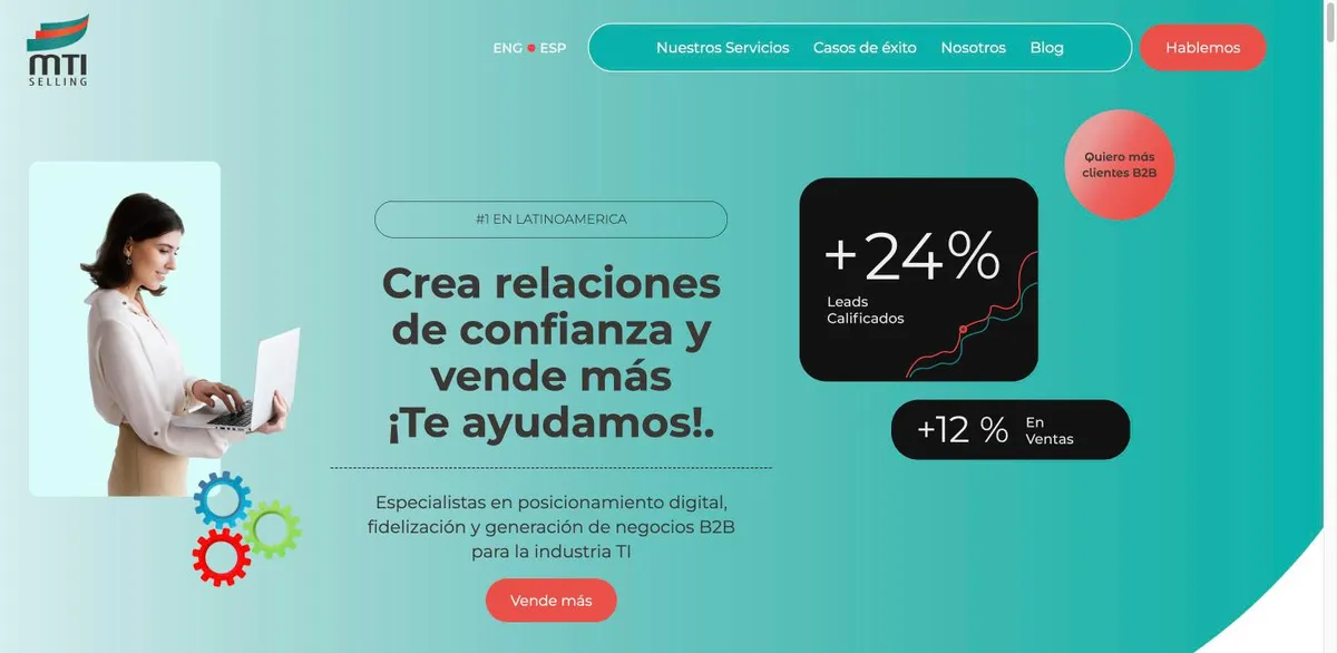 Captura de la página de inicio de MTI Selling (mtiselling.com), octubre de 2026