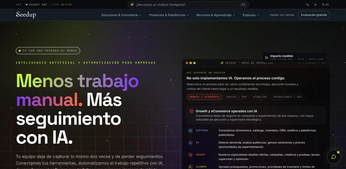 Captura de la página de inicio de Seedup (seedup.mx), octubre de 2026